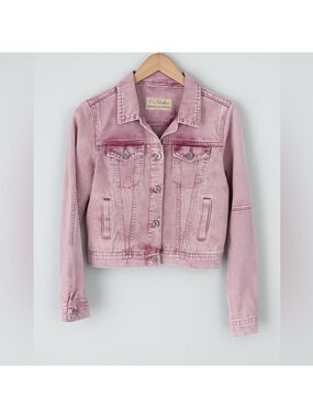 WE THE FREE, Free People pink denim acid wash jacket-size S-vintage -EUC
